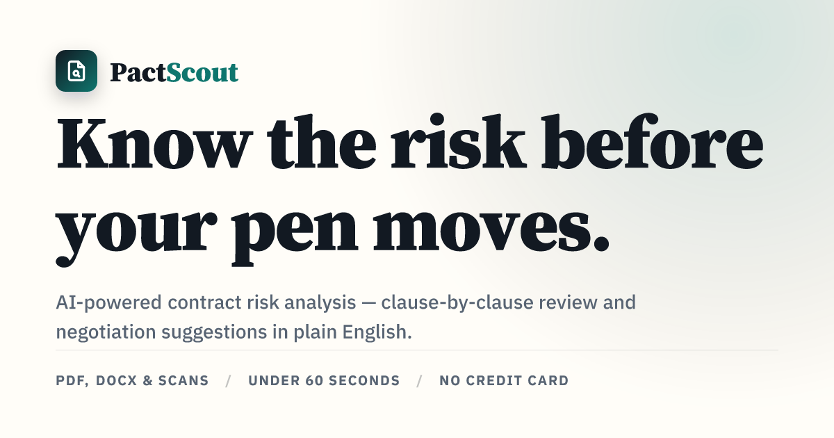 PactScout — AI-Powered Contract Risk Analysis